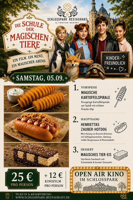 05.09., 20 Uhr, Schlosspark Weinheim, Schule der magischen Tiere 4 (Film+Essen)