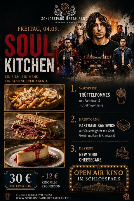 04.09., 20 Uhr, Weinheim Schlosspark, Soul Kitchen (Film+Essen)